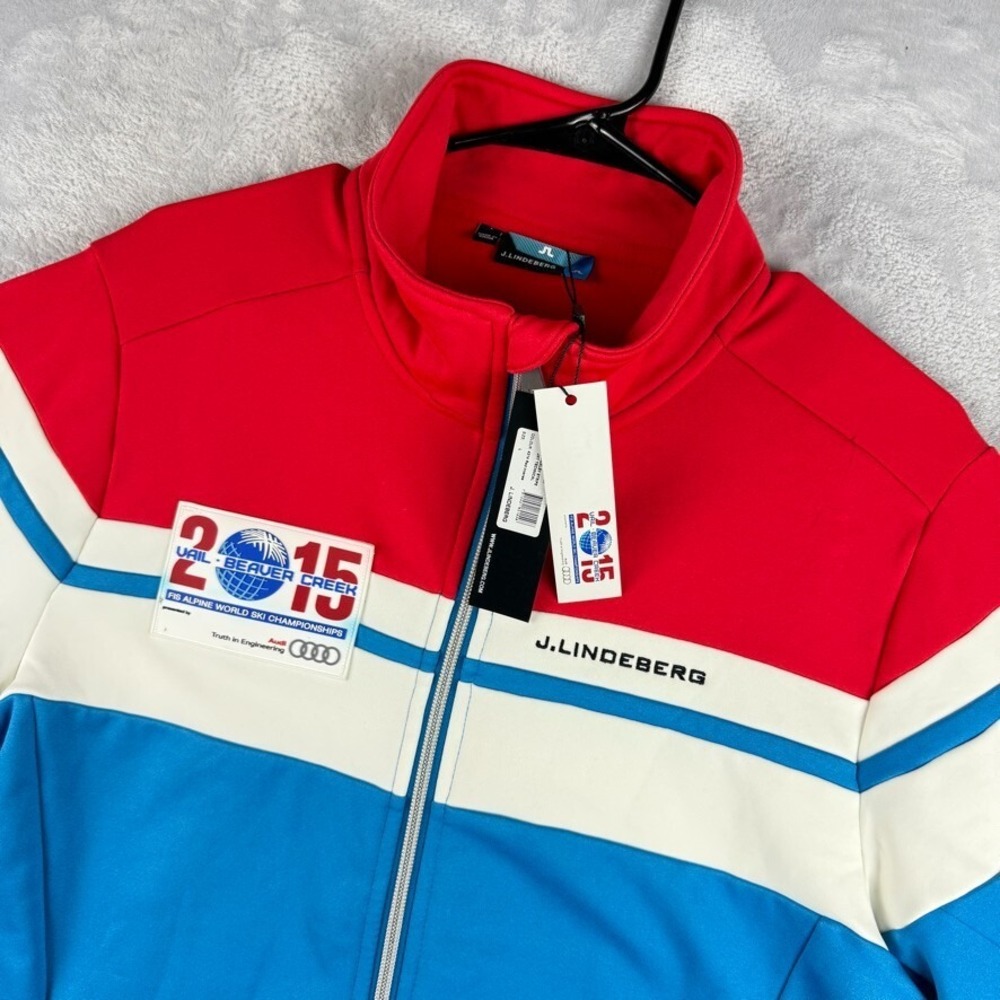 J Lindberg Track Jacket Mens Large Huxley Stripe JKT Technical Ski Championships